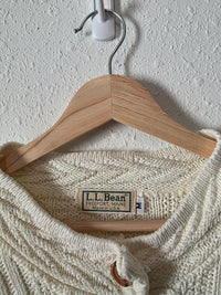 Vintage LL Bean Cable Knit Cardigan Sweater (M)