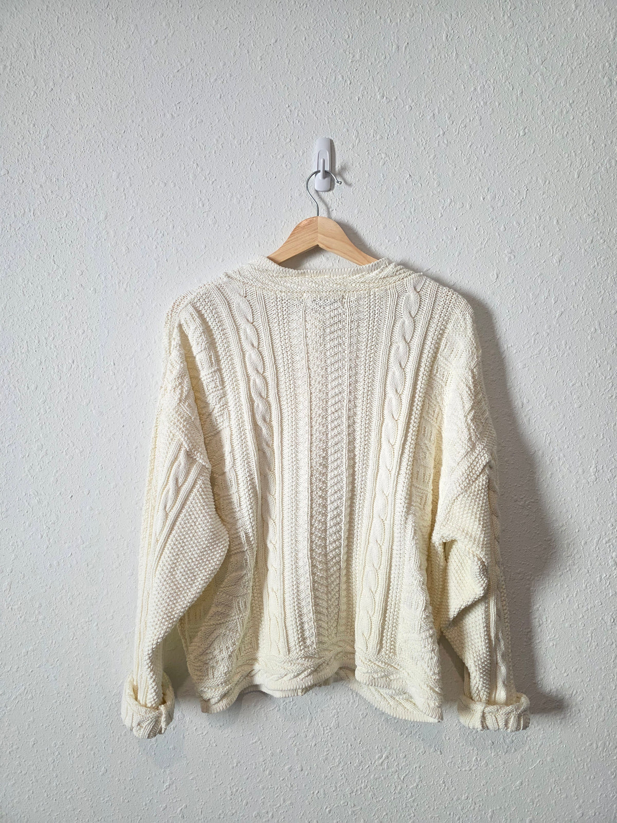 Vintage LL Bean Cable Knit Cardigan Sweater (M)