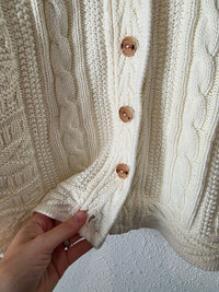 Vintage LL Bean Cable Knit Cardigan Sweater (M)
