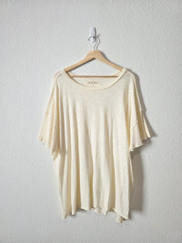 Free People Cream Oversized Tee (XL)
