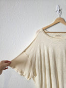 Free People Cream Oversized Tee (XL)