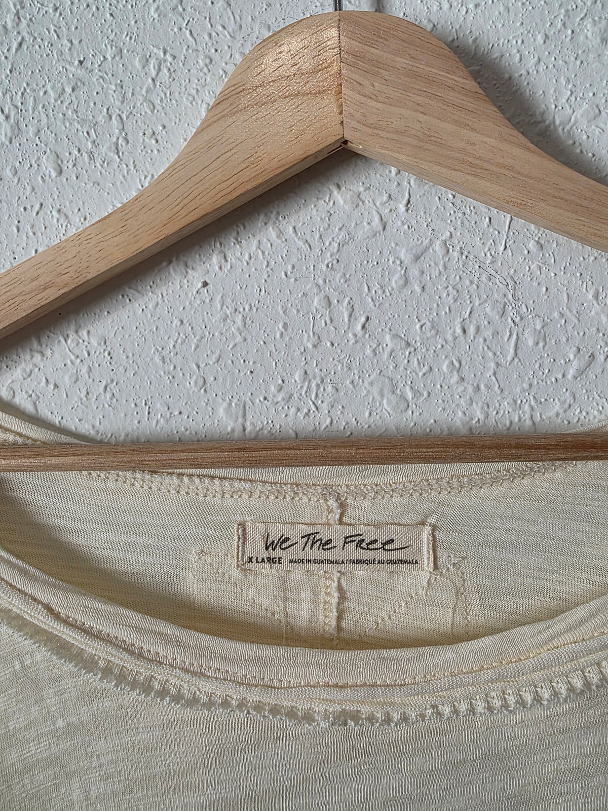 Free People Cream Oversized Tee (XL)