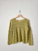 Vintage Chartreuse Crochet Sweater (M)