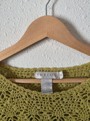 Vintage Chartreuse Crochet Sweater (M)