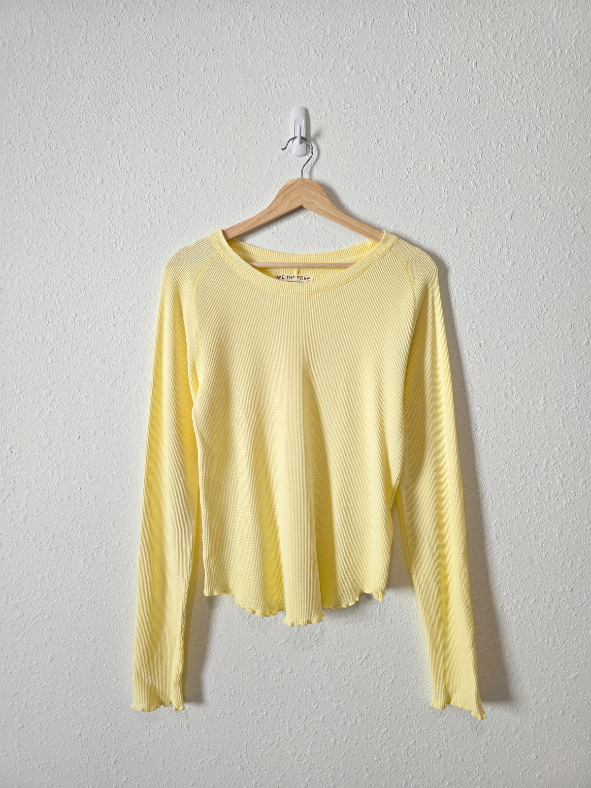 NEW Free People Yellow Thermal Tee (L)