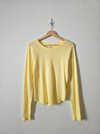 NEW Free People Yellow Thermal Tee (L)