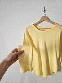 NEW Free People Yellow Thermal Tee (L)