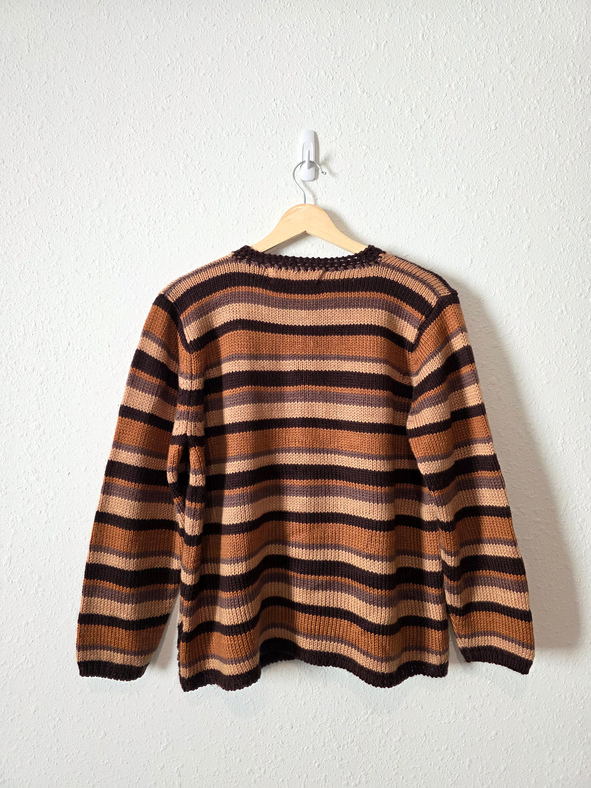 Vintage Striped Crochet Cardigan (S/M)