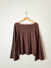 Gap Brown Flare Sleeve Top (XL)
