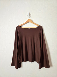 Gap Brown Flare Sleeve Top (XL)