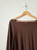Gap Brown Flare Sleeve Top (XL)
