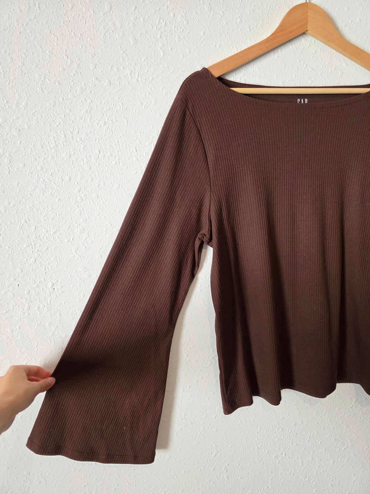 Gap Brown Flare Sleeve Top (XL)