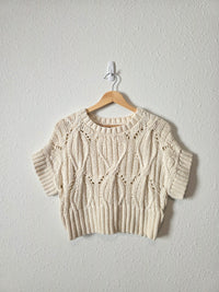 By Together Cable Knit Crop Sweater (S)