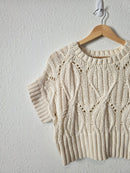 By Together Cable Knit Crop Sweater (S)