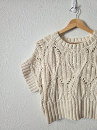 By Together Cable Knit Crop Sweater (S)