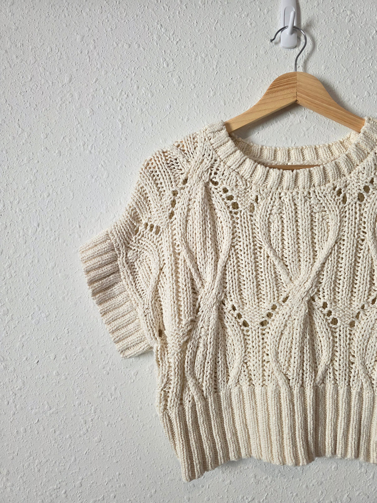 By Together Cable Knit Crop Sweater (S)