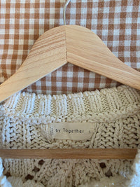 By Together Cable Knit Crop Sweater (S)
