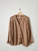 LL Bean Brown Cotton Blend Cardigan (L)