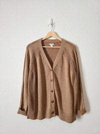 LL Bean Brown Cotton Blend Cardigan (L)
