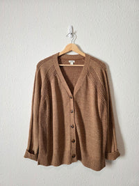 LL Bean Brown Cotton Blend Cardigan (L)