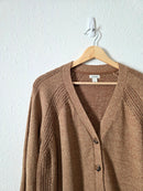 LL Bean Brown Cotton Blend Cardigan (L)