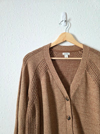 LL Bean Brown Cotton Blend Cardigan (L)