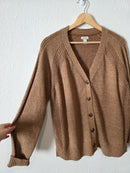 LL Bean Brown Cotton Blend Cardigan (L)