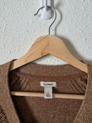 LL Bean Brown Cotton Blend Cardigan (L)