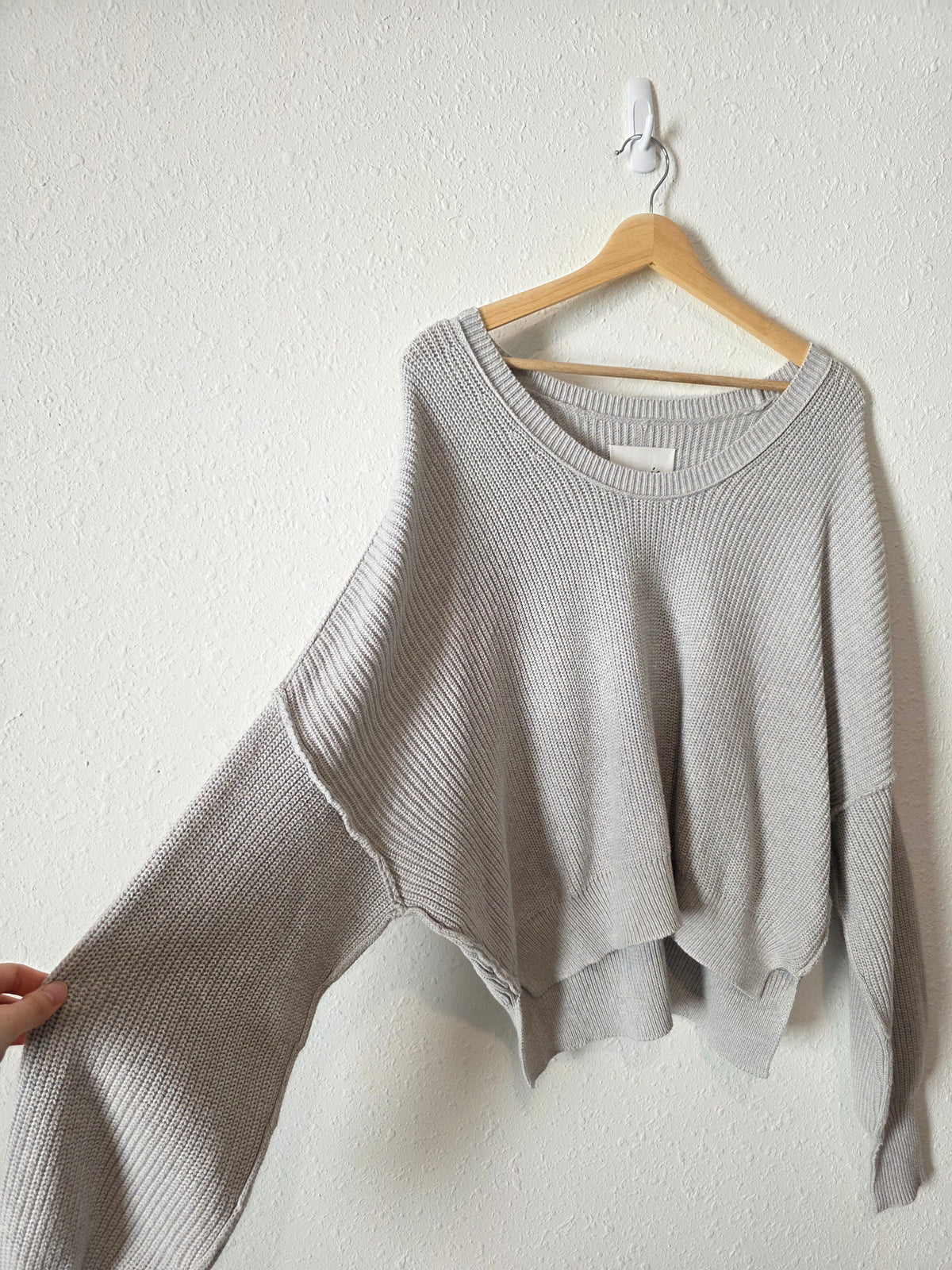 Aerie Gray Ribbed Sweater (S)