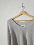 Aerie Gray Ribbed Sweater (S)