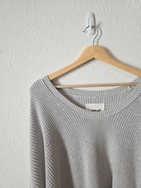 Aerie Gray Ribbed Sweater (S)