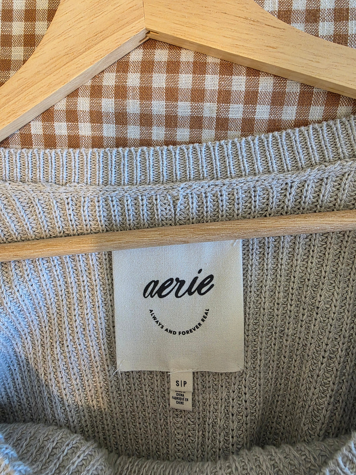 Aerie Gray Ribbed Sweater (S)