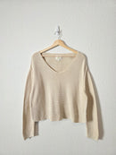 Aerie Oat Cotton Boxy Sweater (M)