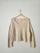 Aerie Oat Cotton Boxy Sweater (M)