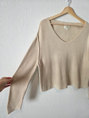 Aerie Oat Cotton Boxy Sweater (M)