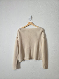 Aerie Oat Cotton Boxy Sweater (M)