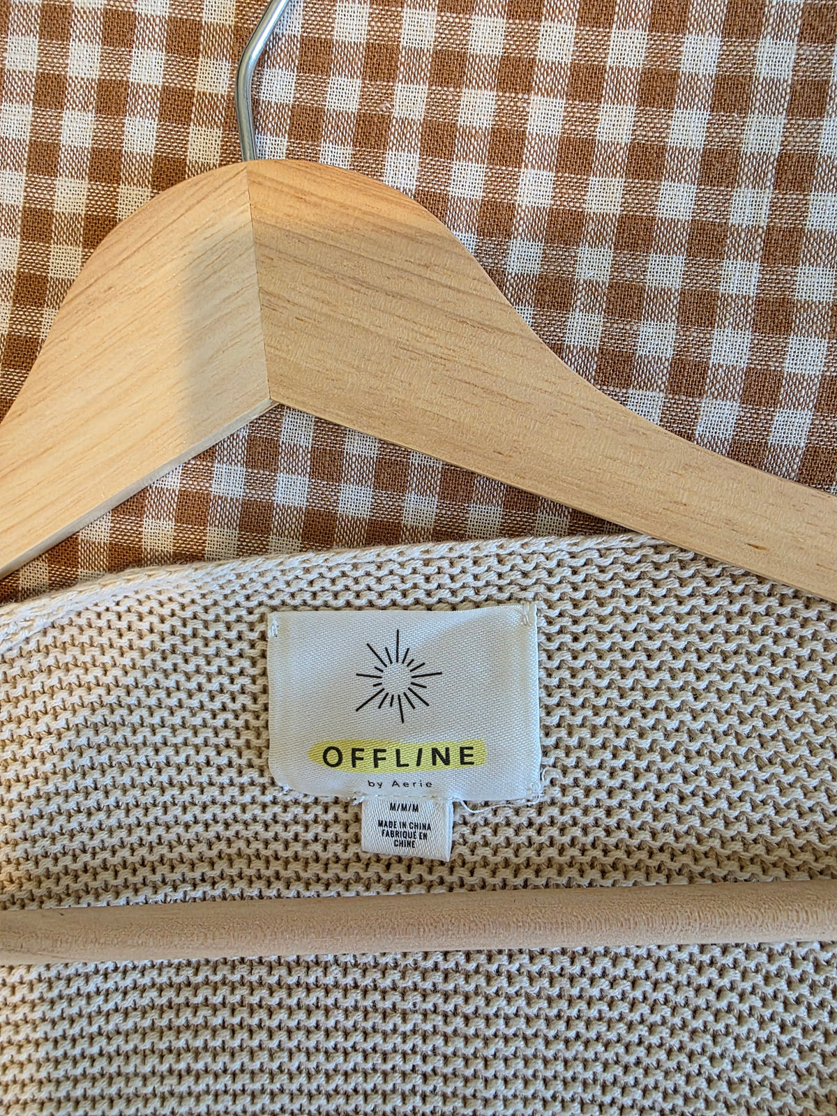 Aerie Oat Cotton Boxy Sweater (M)