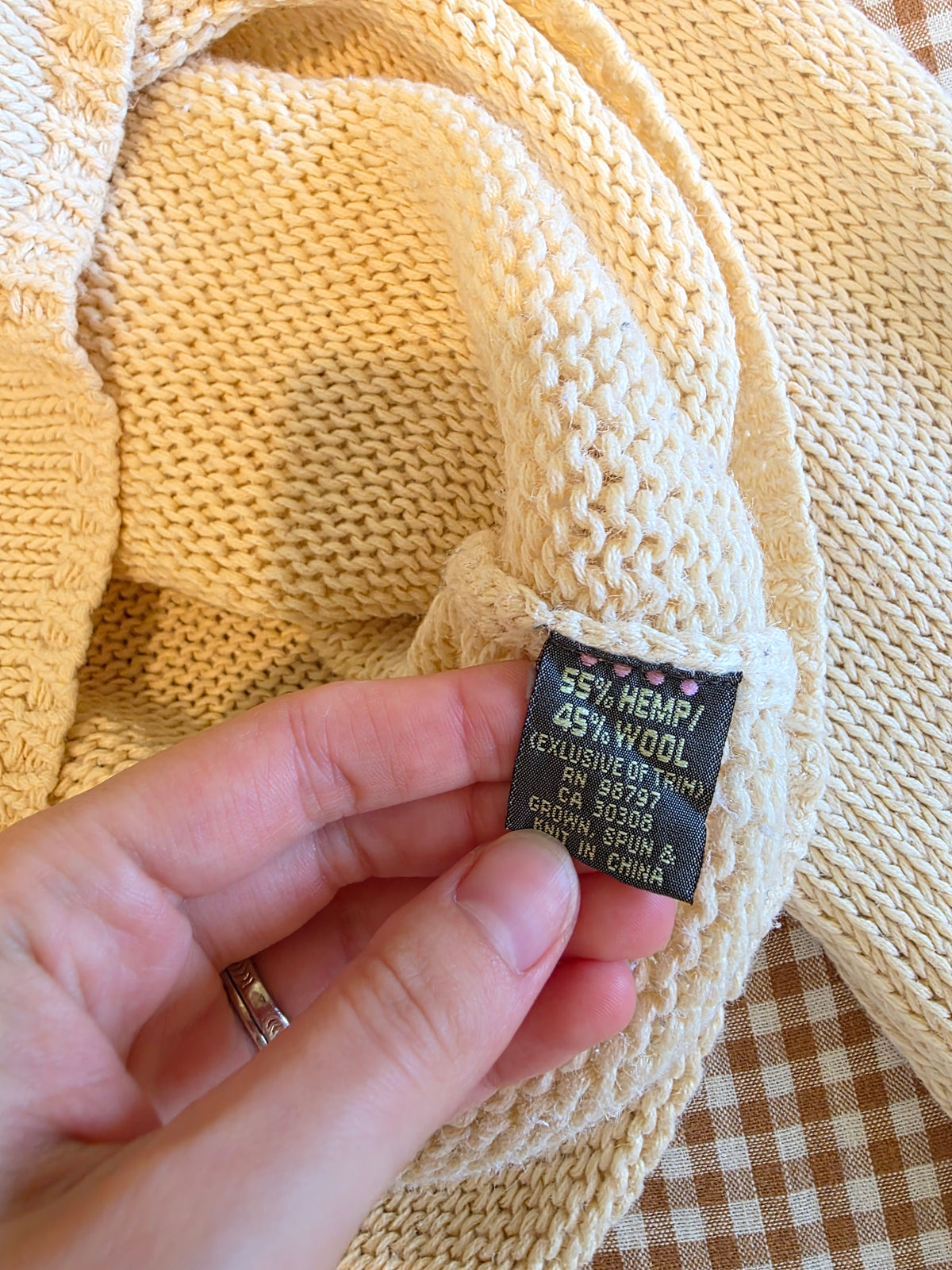Vintage Hemp Wool Blend Sweater (L)
