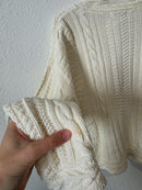 Vintage LL Bean Cable Knit Cardigan Sweater (M)