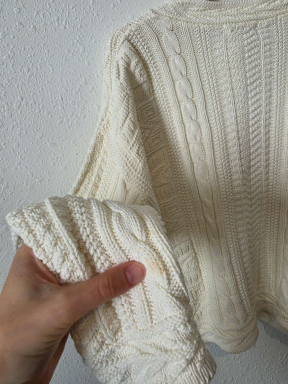 Vintage LL Bean Cable Knit Cardigan Sweater (M)