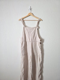 Lou & Grey Gingham Linen Overalls (S)