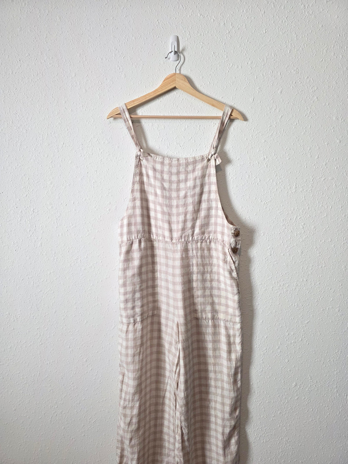 Lou & Grey Gingham Linen Overalls (S)