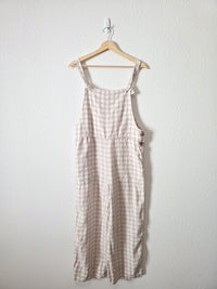 Lou & Grey Gingham Linen Overalls (S)