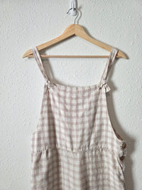 Lou & Grey Gingham Linen Overalls (S)