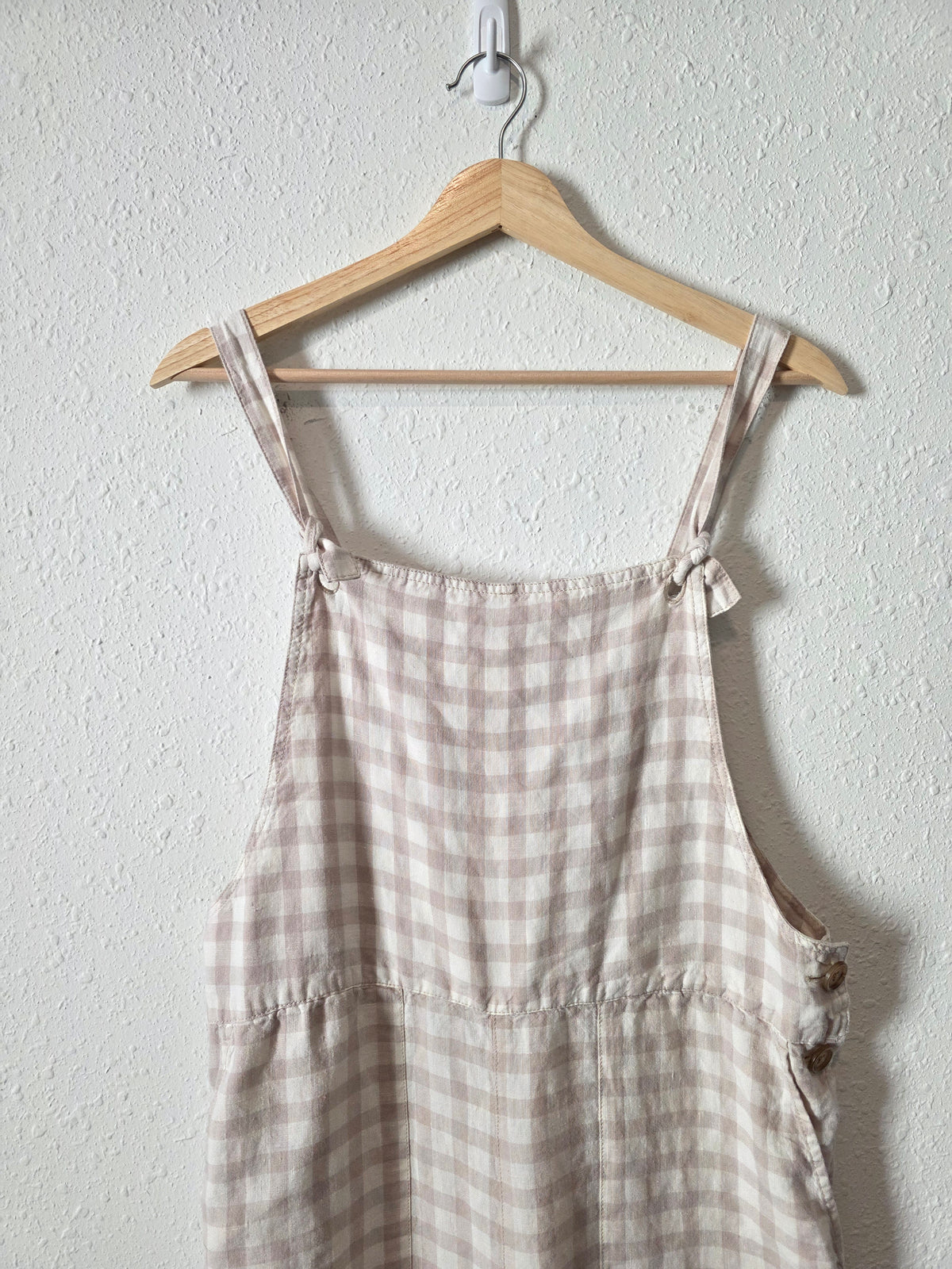 Lou & Grey Gingham Linen Overalls (S)