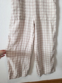 Lou & Grey Gingham Linen Overalls (S)