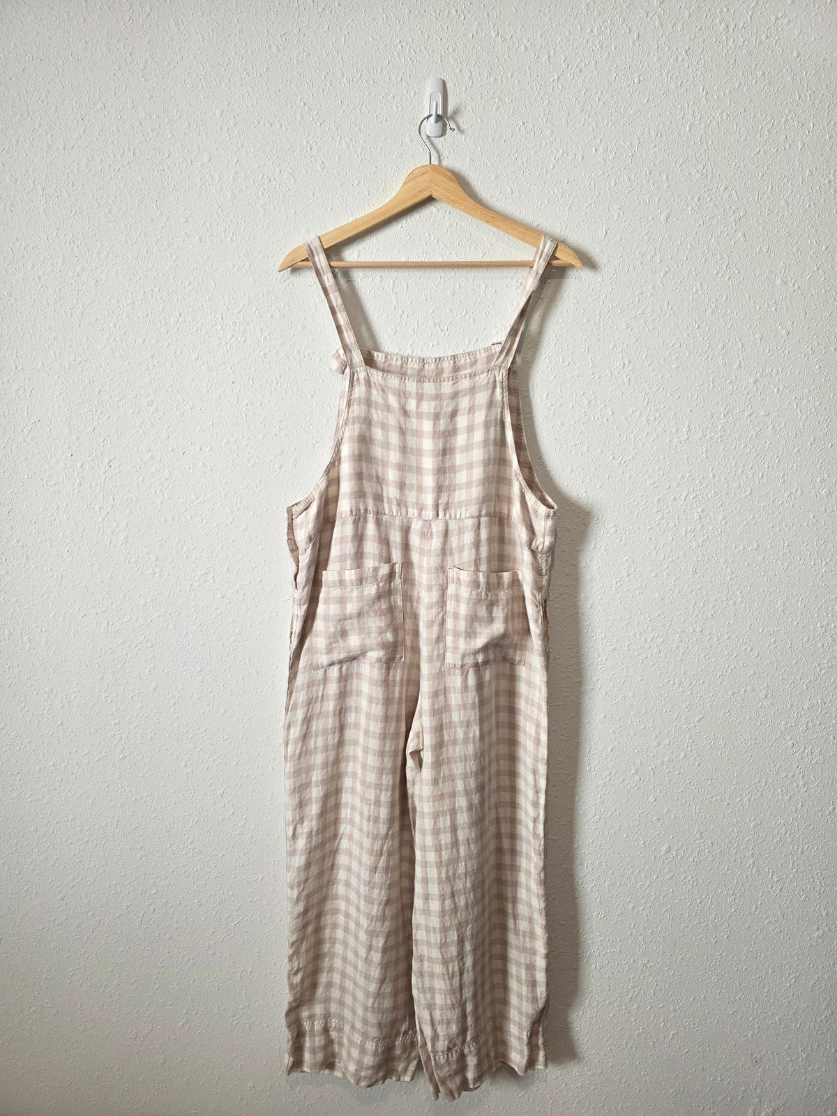 Lou & Grey Gingham Linen Overalls (S)