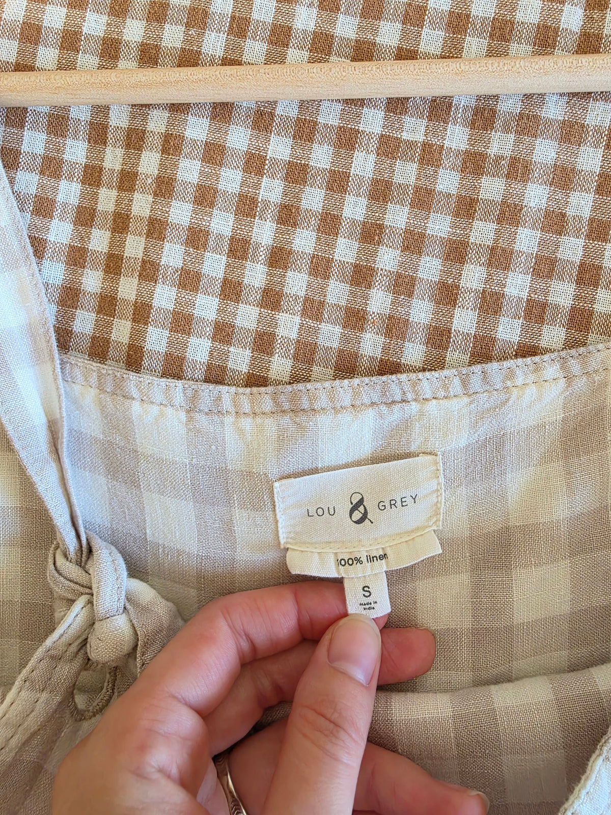 Lou & Grey Gingham Linen Overalls (S)