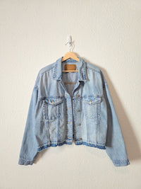 Light Wash Crop Denim Jacket (XL)