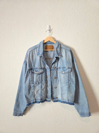 Light Wash Crop Denim Jacket (XL)